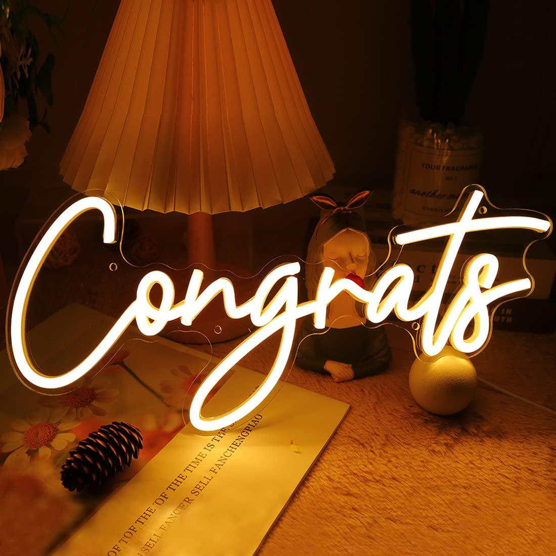 Wedding Lighting And Decor - Insegna al Neon 'Congratulazioni' con Luce