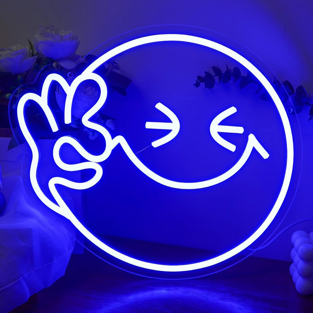 Ok Lighting Decor - Emoji Smile OK Insegna al neon