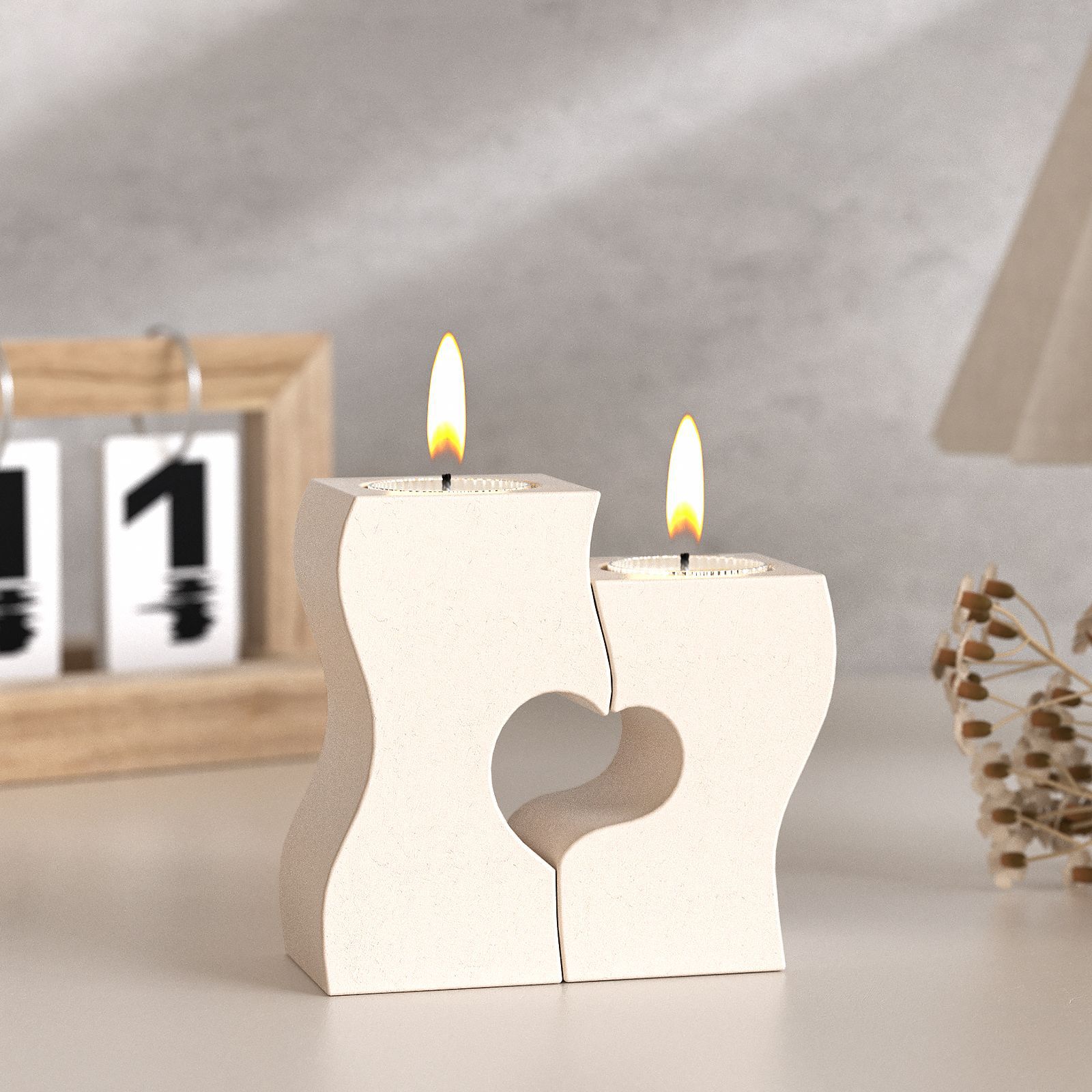 Candle Holder Set - S Cuore Candeliere Stampi in Silicone