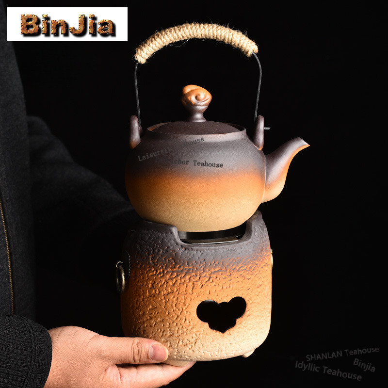 Candle Holder Set - Supporto per Teiera in Ceramica Grezza