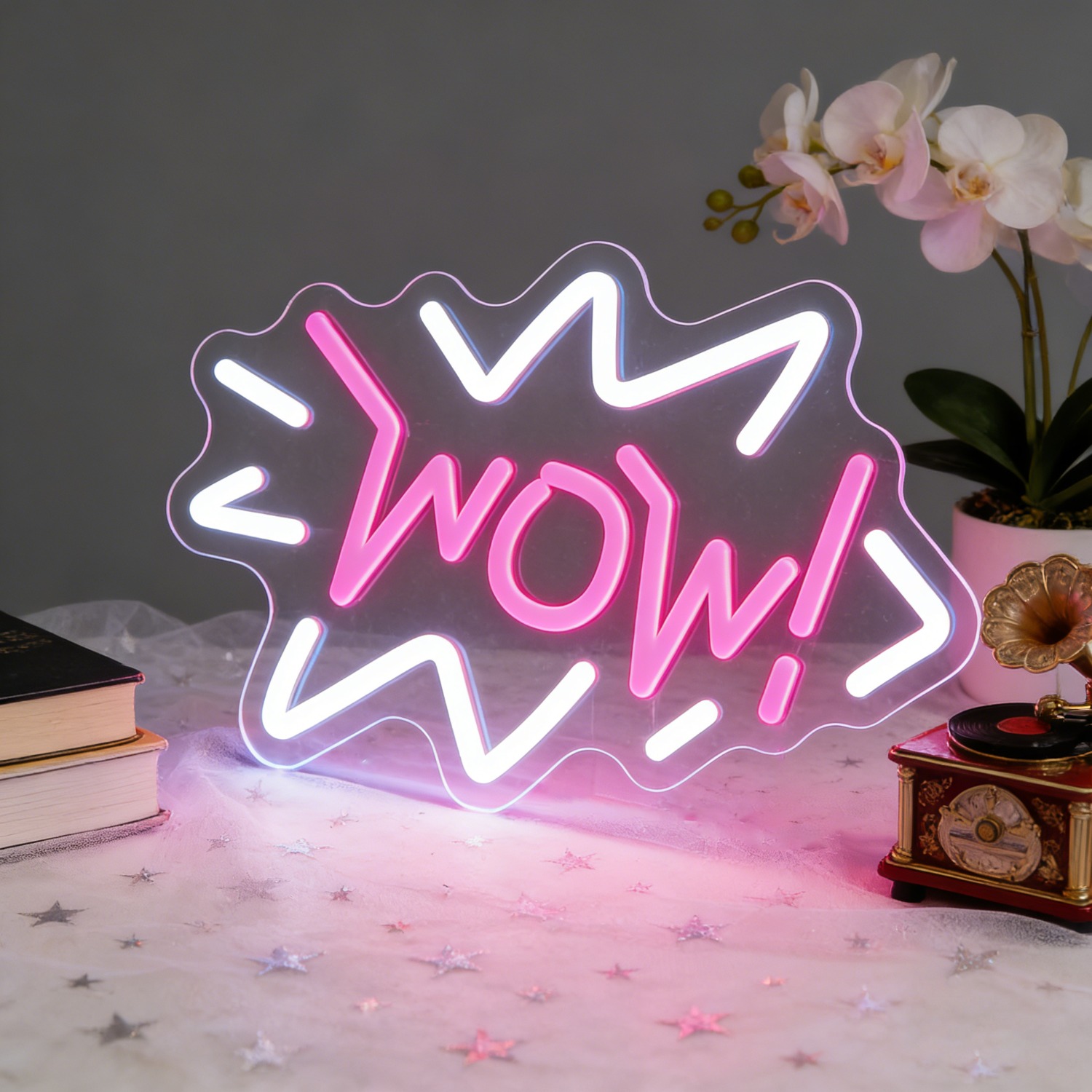 Lighting Decor Wow - Insegna Luminosa LED 'Wow' Stile Pop