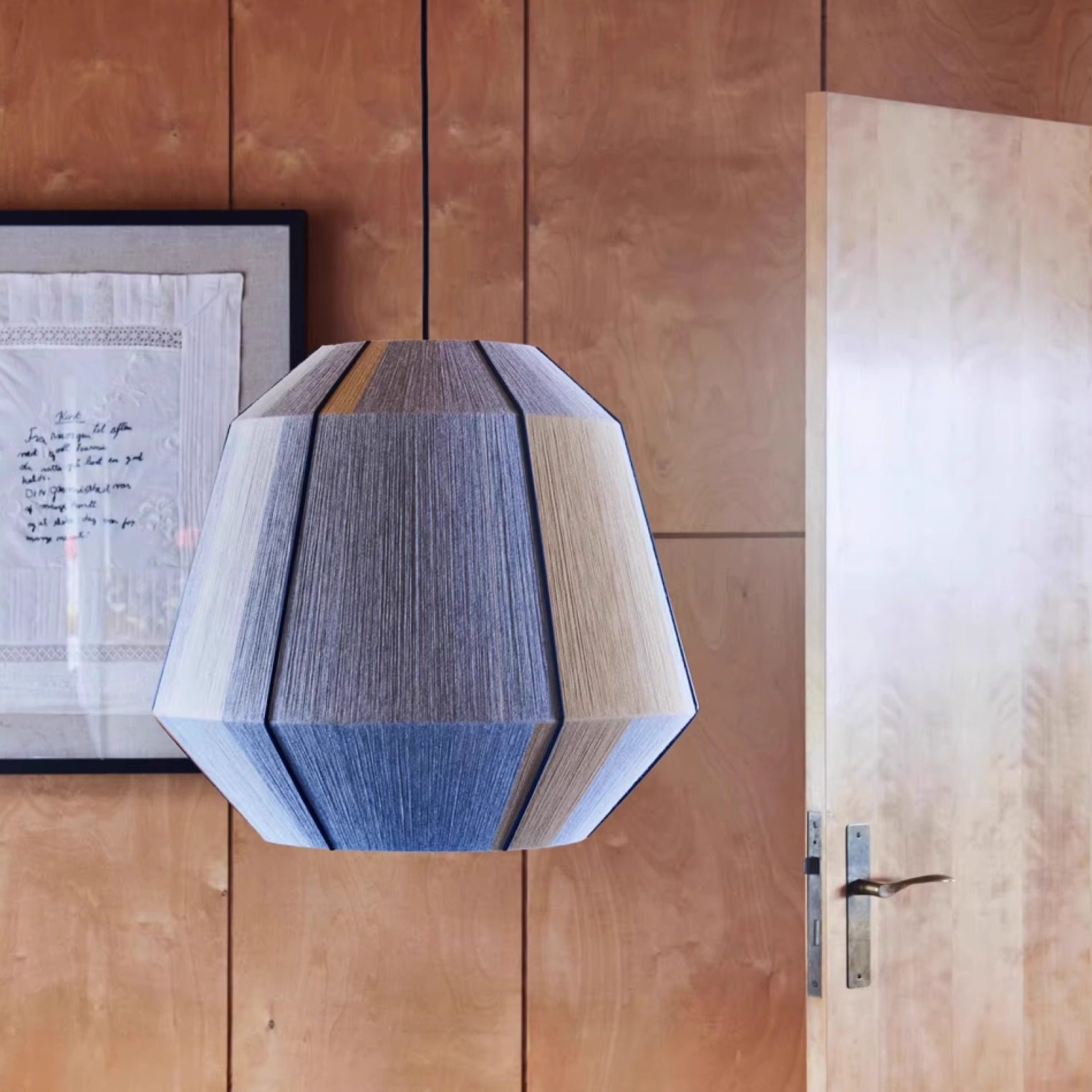 Geometric Lamp Shade - Lampada a sospensione in rattan, stile
