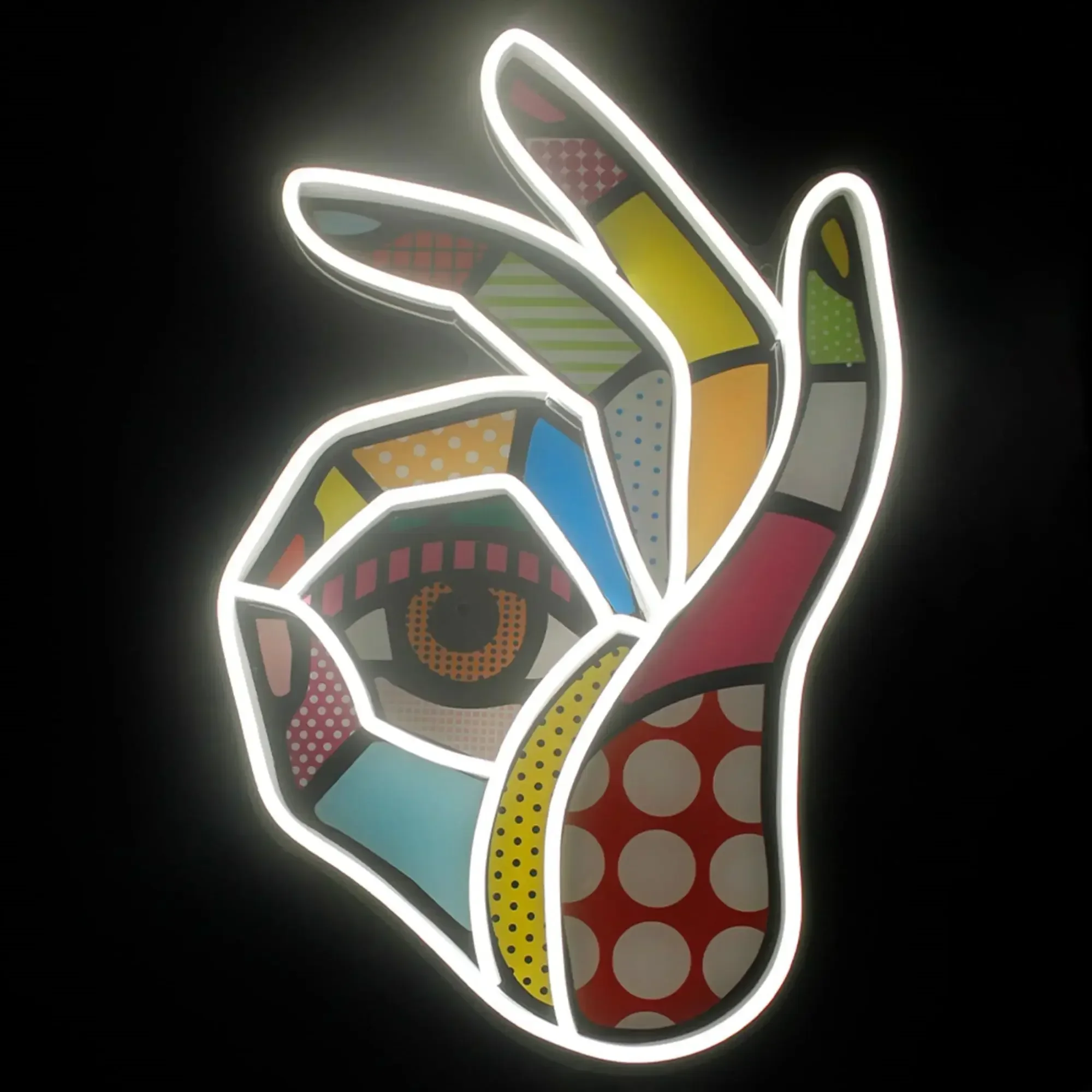 Ok Lighting Decor - Insegna al Neon LED Stampata 'OK'