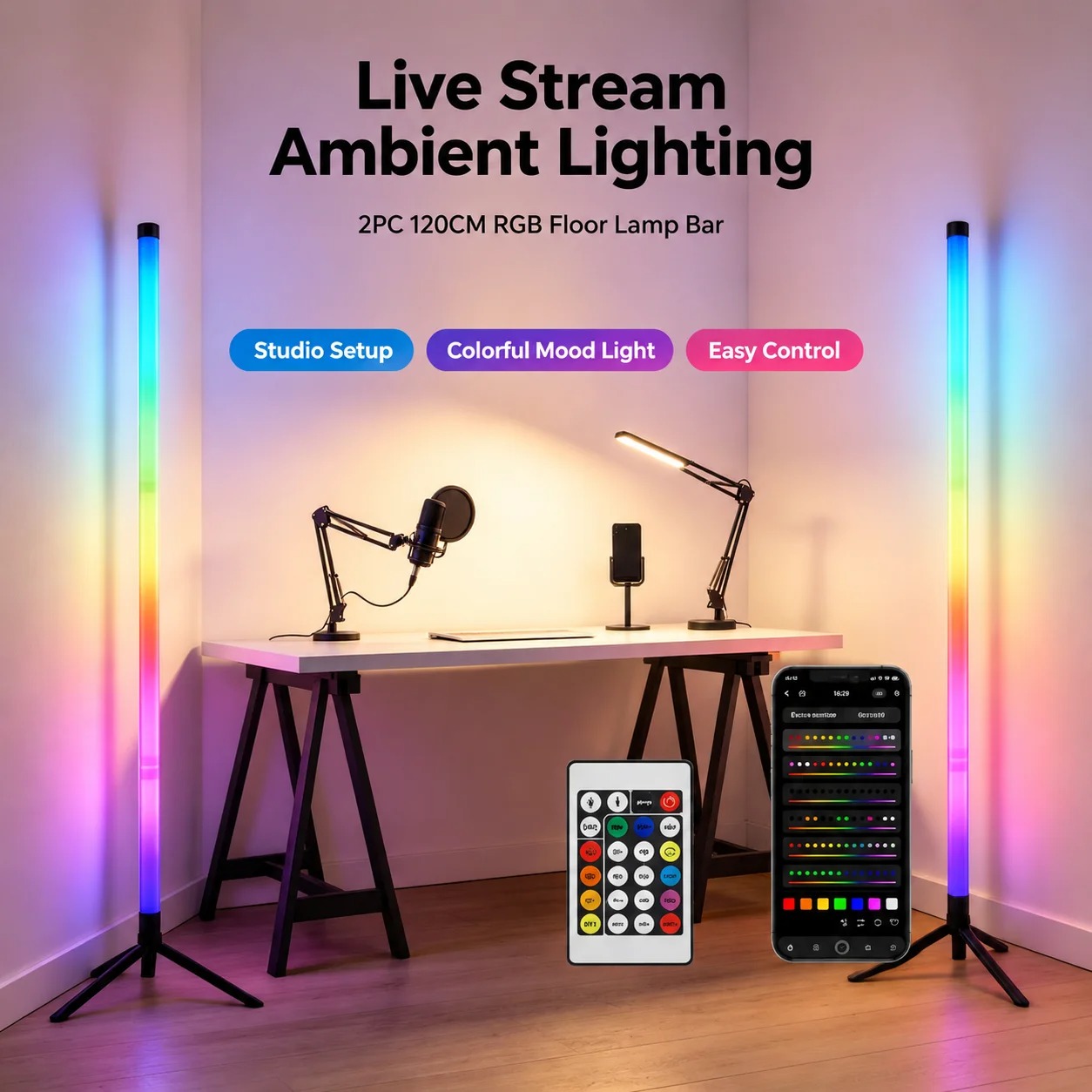 Set di 2 Lampade da Terra RGB  - Lighting Decor Room recensione e prezzo