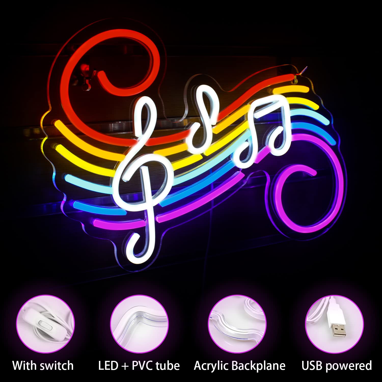 Insegna al Neon con Note Music - Wedding Lighting And Decor recensione e prezzo