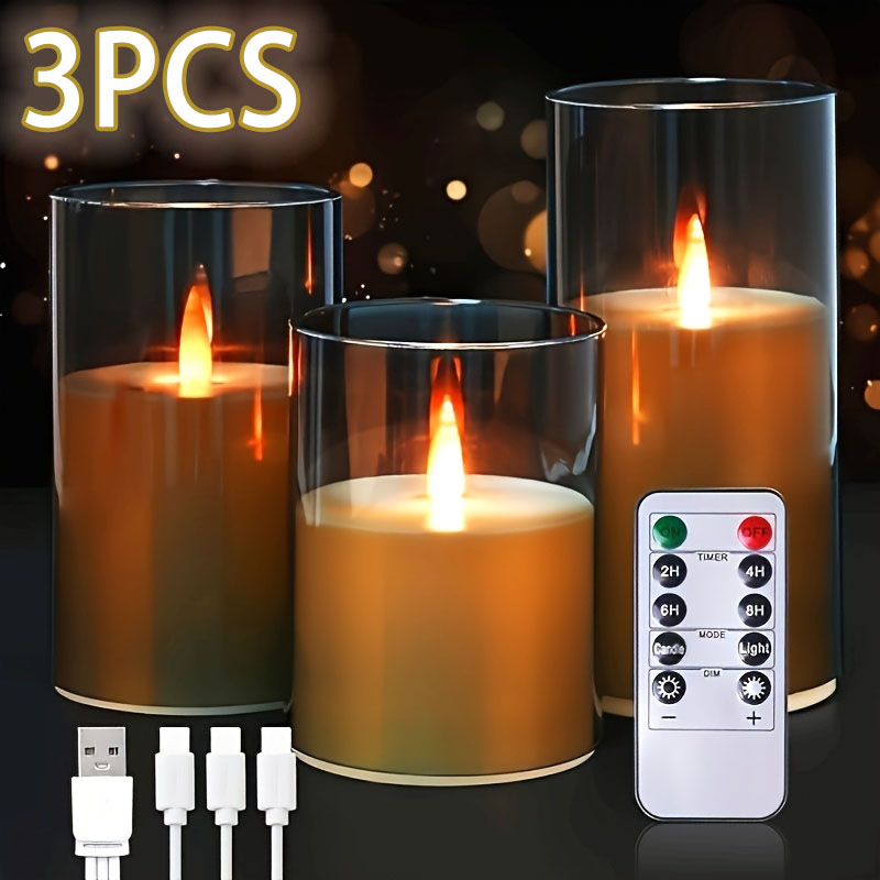 Set di 3 Candele Finte Ricaric - Lighting Decor For Living Room recensione e prezzo