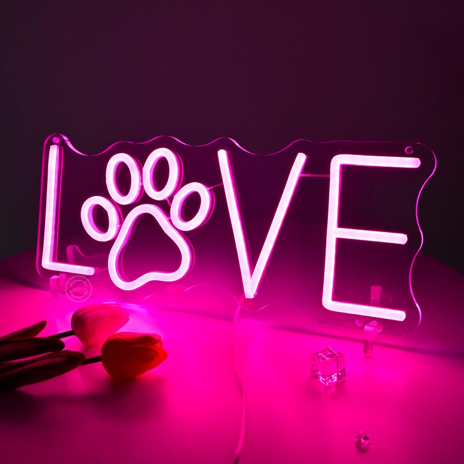 Insegna al Neon 'Love Paw' con - Lighting Decor For Living Room recensione e prezzo