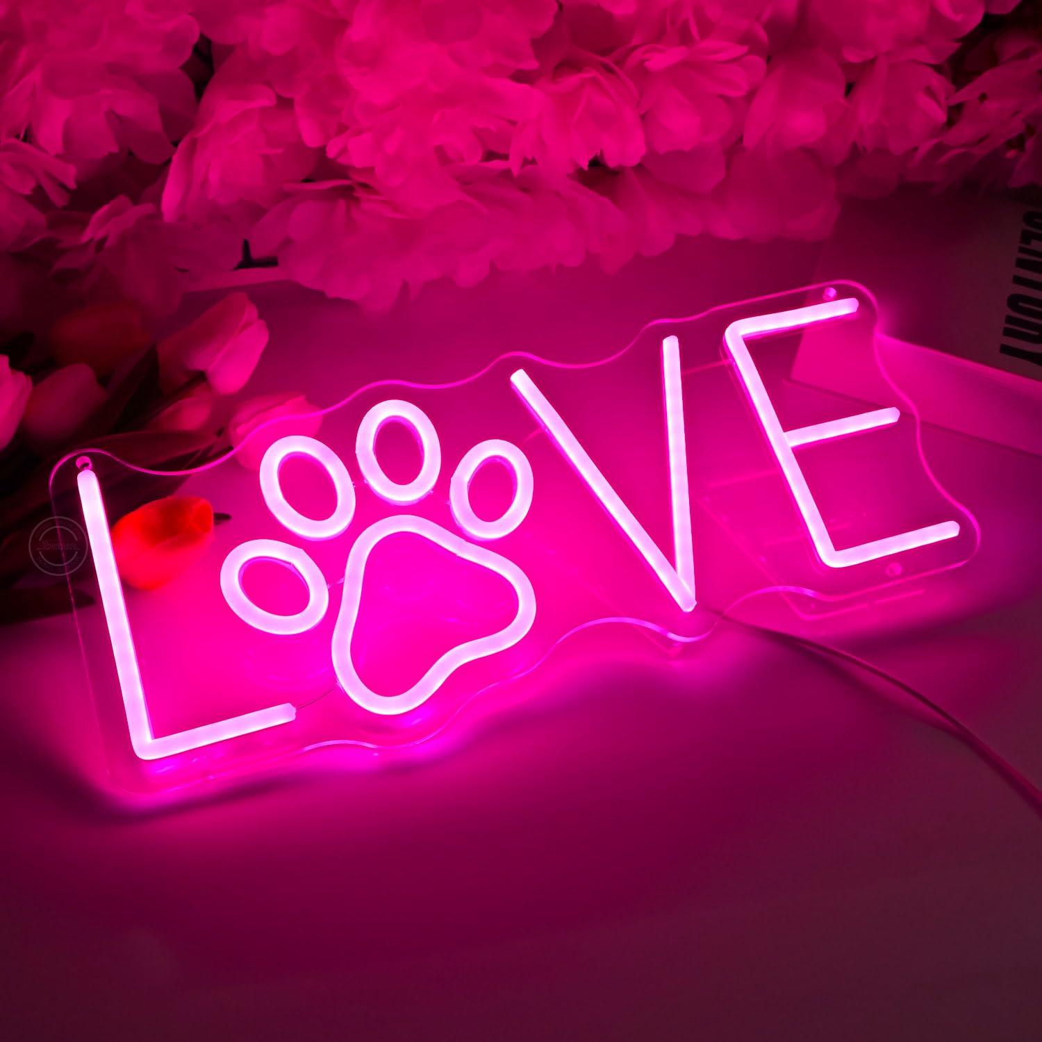 Insegna al Neon 'Love Paw' con - Lighting Decor For Living Room recensione e prezzo