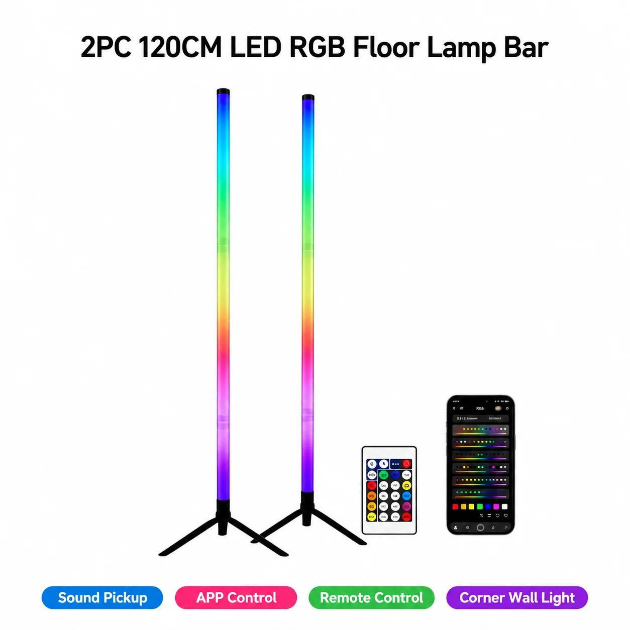 2 Pezzi Lampada da Terra RGB 1 - Lighting Decor Room recensione e prezzo