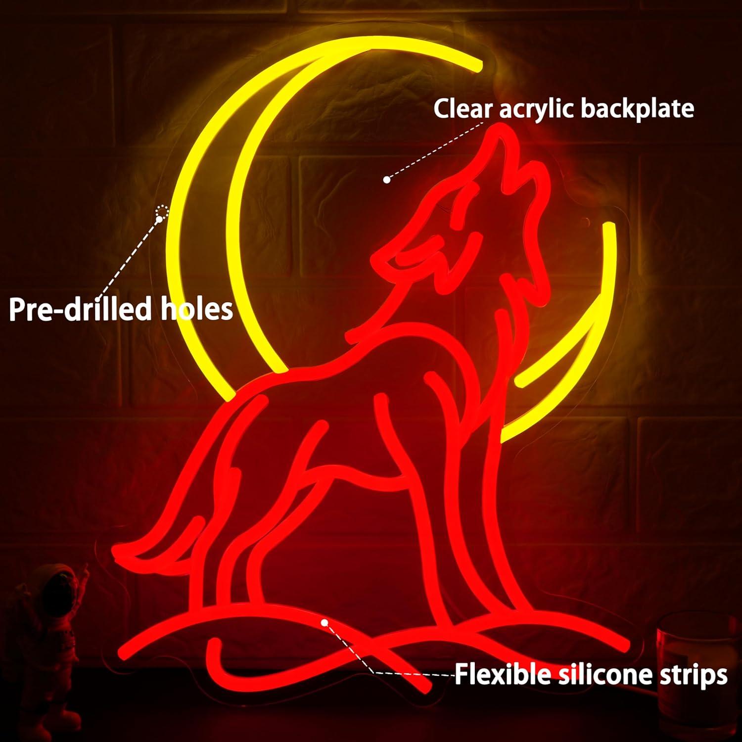 Insegna al Neon Lupo Urlante c - Lighting Decor Room recensione e prezzo